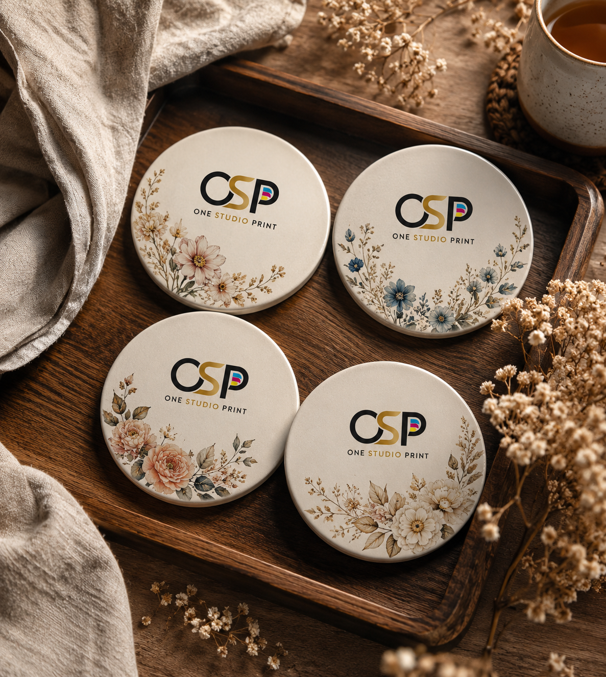 Tea Coasters | One Studio Print Tea Coasters - Custom Printing Pakistan by One Studio Print